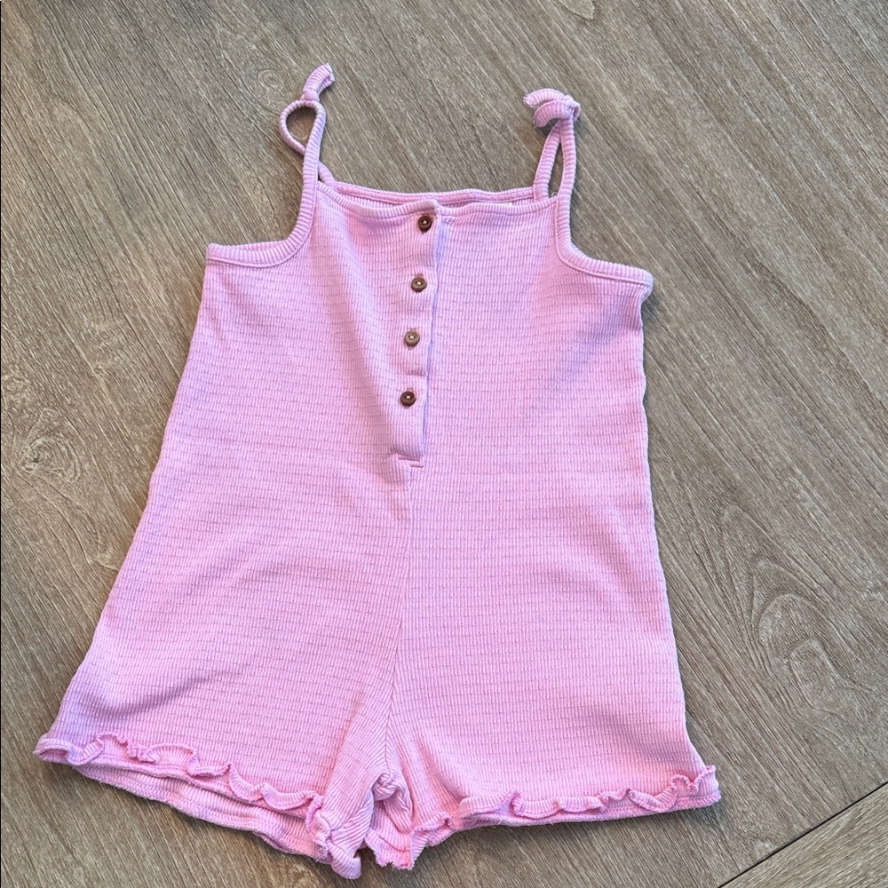 Zara Light Pink Kids Romper with Button Detail